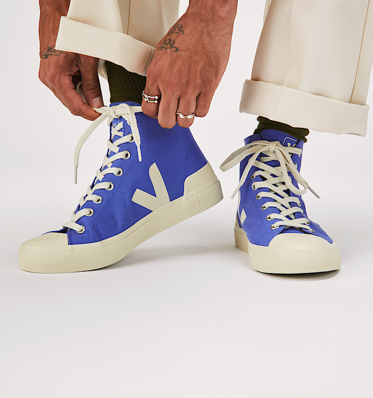 veja baskets wata-ii coton-biologique bleu PA0103730