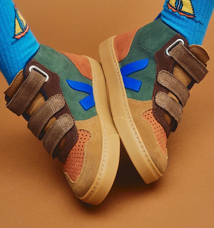 veja sneakers small-v-10-mid pelle-scamosciata multicolore DV0303427