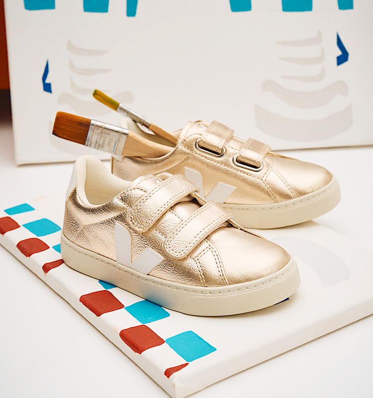 veja zapatillas small-esplar cuero oro SV0502418