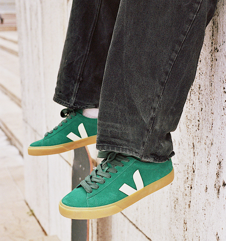 veja sneakers campo pelle-scamosciata verde CP0303695