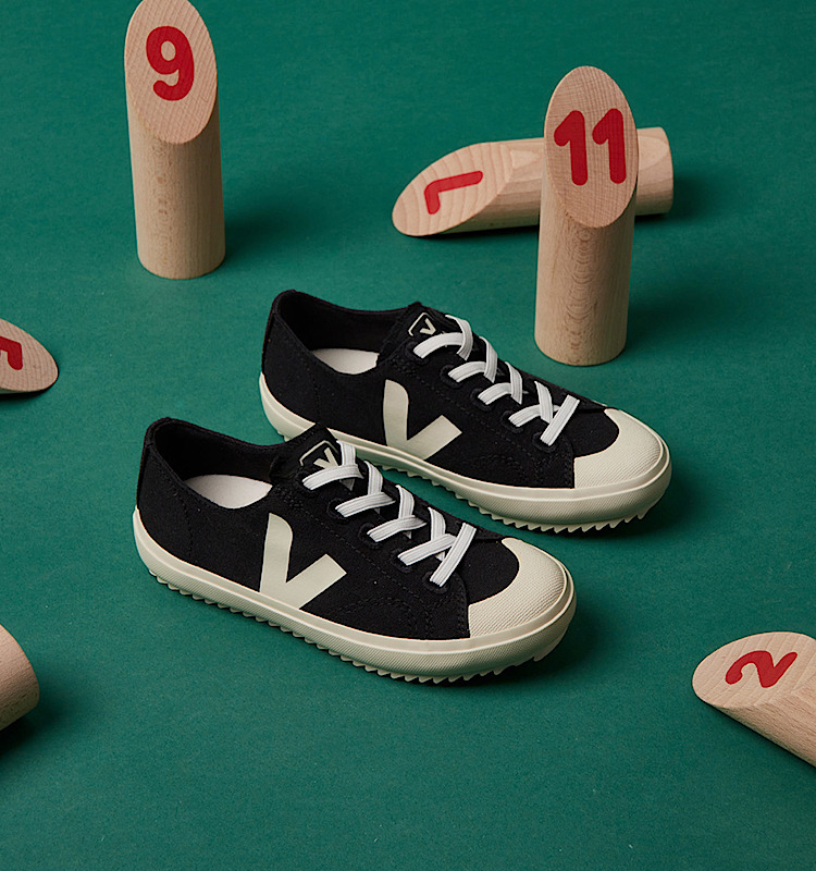 veja baskets small-flip-el coton-biologique noir FL0101397