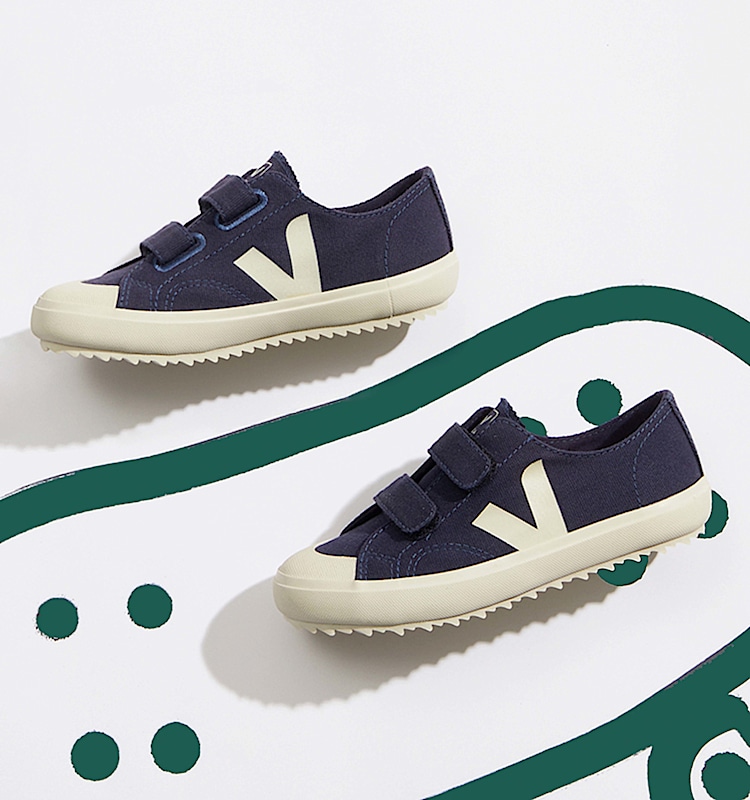 veja zapatillas small-ollie algodón-orgánico azul OV0103071