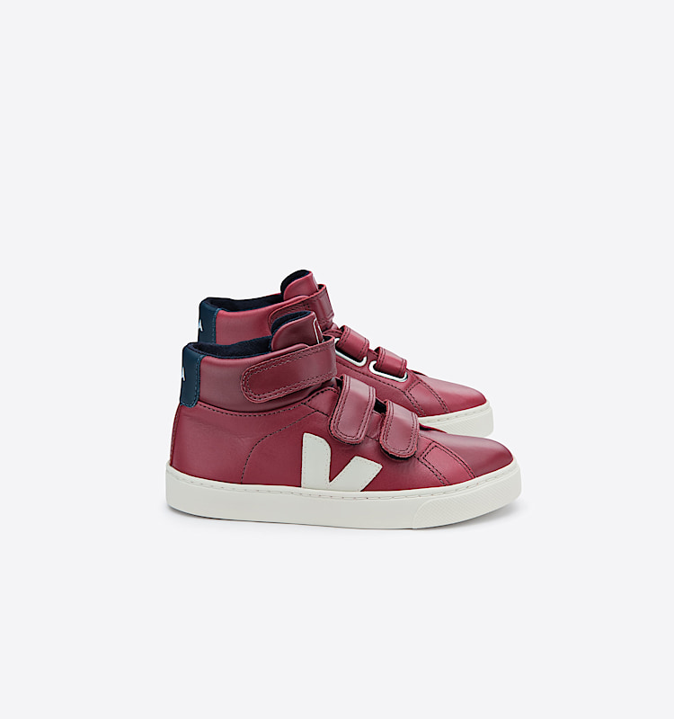 veja sneakers small-esplar-mid couro vermelho MV0201482 Lateral view