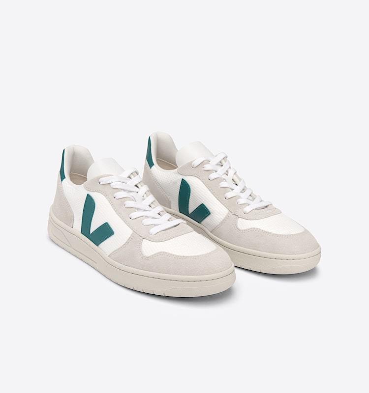 veja baskets v-10 coton-biologique blanc VX0102796 Top view