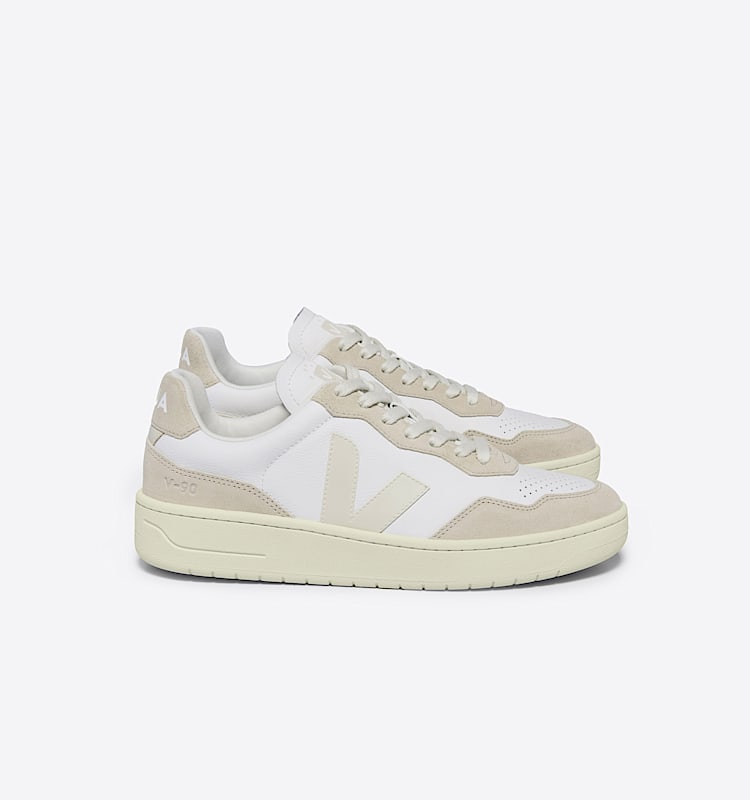 veja baskets v-90 cuir beige VD2003654 Lateral view