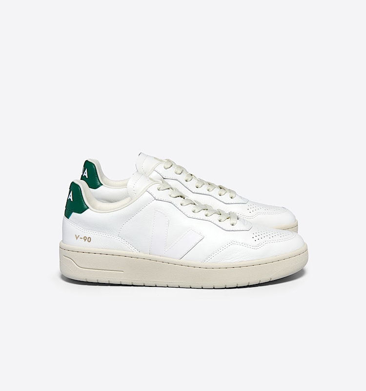 veja sneakers v-90 有机皮革 白色 VD2003706 Lateral view