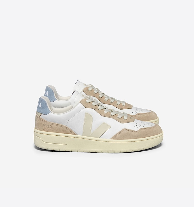 veja sneakers v-90 有机皮革 白色 VD2003705 Lateral view