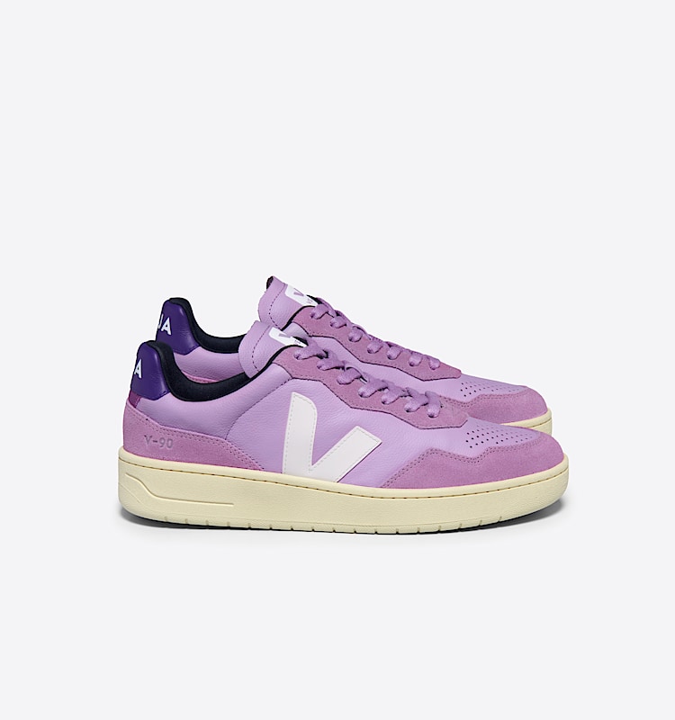 veja zapatillas v-90 cuero morado VD2003661 Lateral view