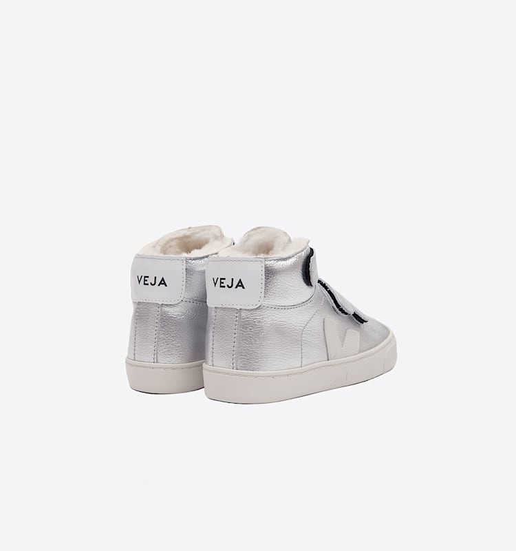 veja sneakers small-esplar-mid-fur felpudo prateado MF0801218 Back view