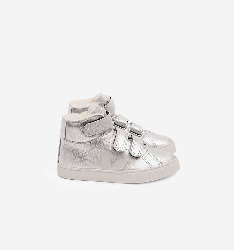 veja sneakers small-esplar-mid-fur 毛皮 银色 MF0801218 Lateral view