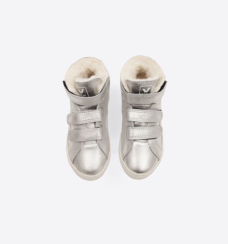 veja sneakers small-esplar-mid-fur felpudo prateado MF0801218 Top view