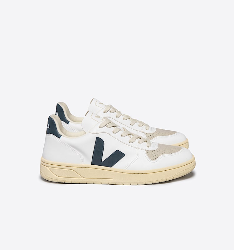 veja sneakers v-10 couro branco VX0703272 Lateral view