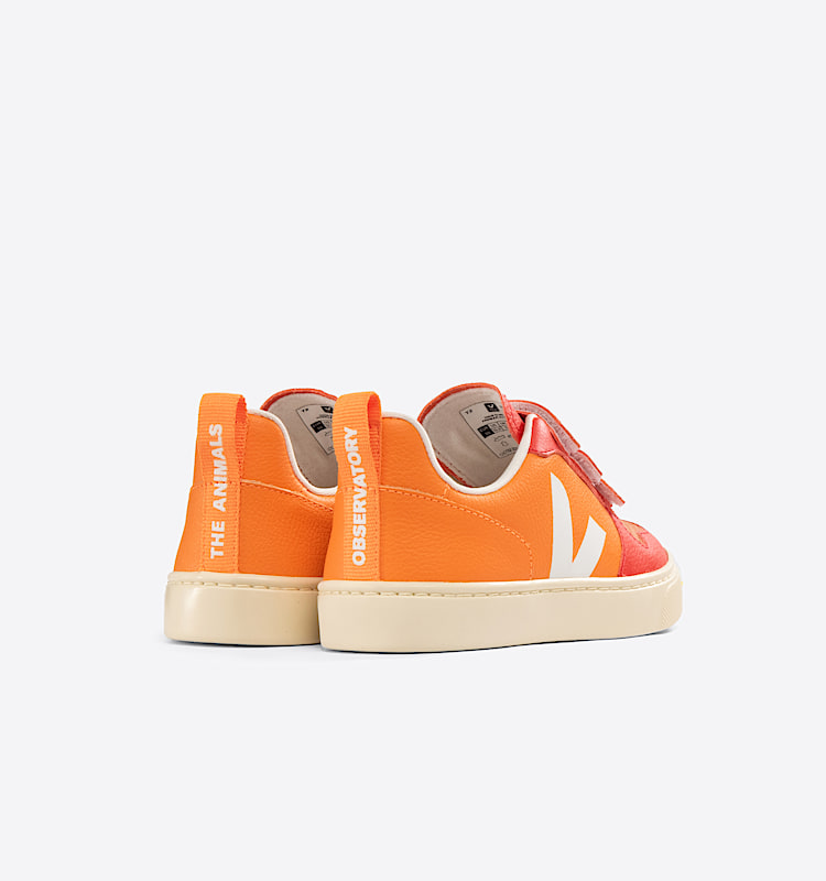 veja zapatillas small-v-10 cuero naranja CV0503283 Back view