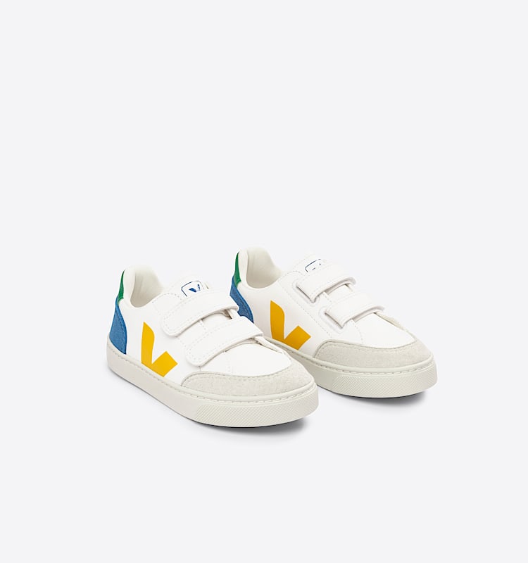 veja sapatilhas small-v-12 couro branco XV0503229 Top view