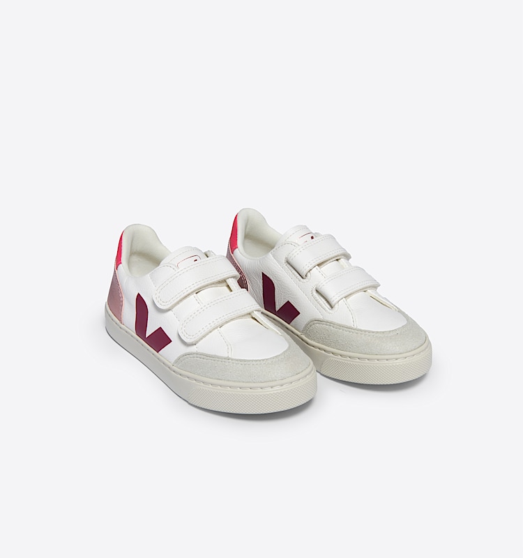 veja sapatilhas small-v-12 couro branco XV0503414 Top view