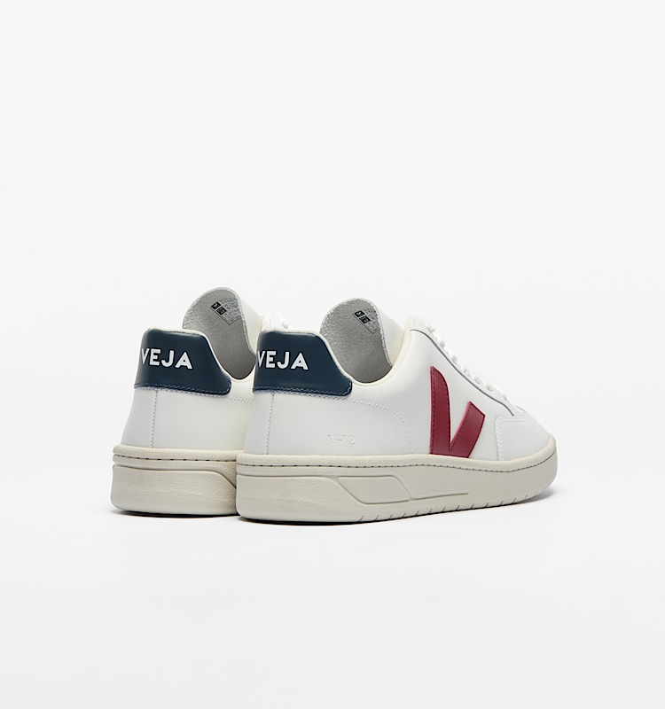 veja baskets v-12 cuir blanc XD0201955 Back view