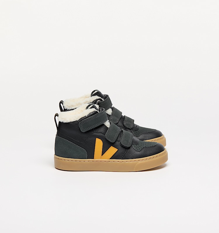 veja sneakers small-v-10-mid-winter pälsig svart DF0503814 Lateral view