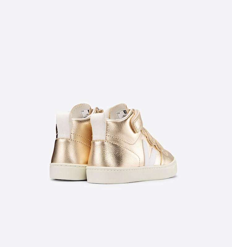 veja sneakers small-v-10-malha leder gold DX0502418 Back view