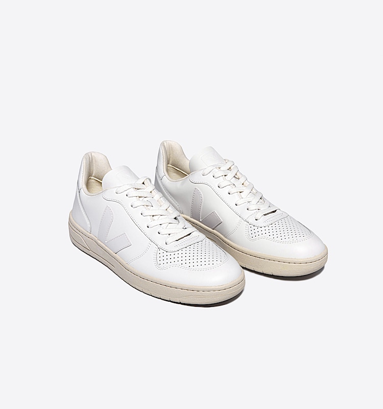 veja sneakers v-10 pelle bianco VX0201270 Top view