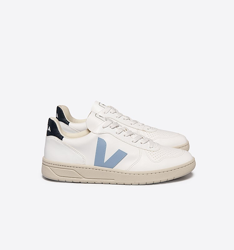 veja sneakers v-10 couro branco VX0703111 Lateral view