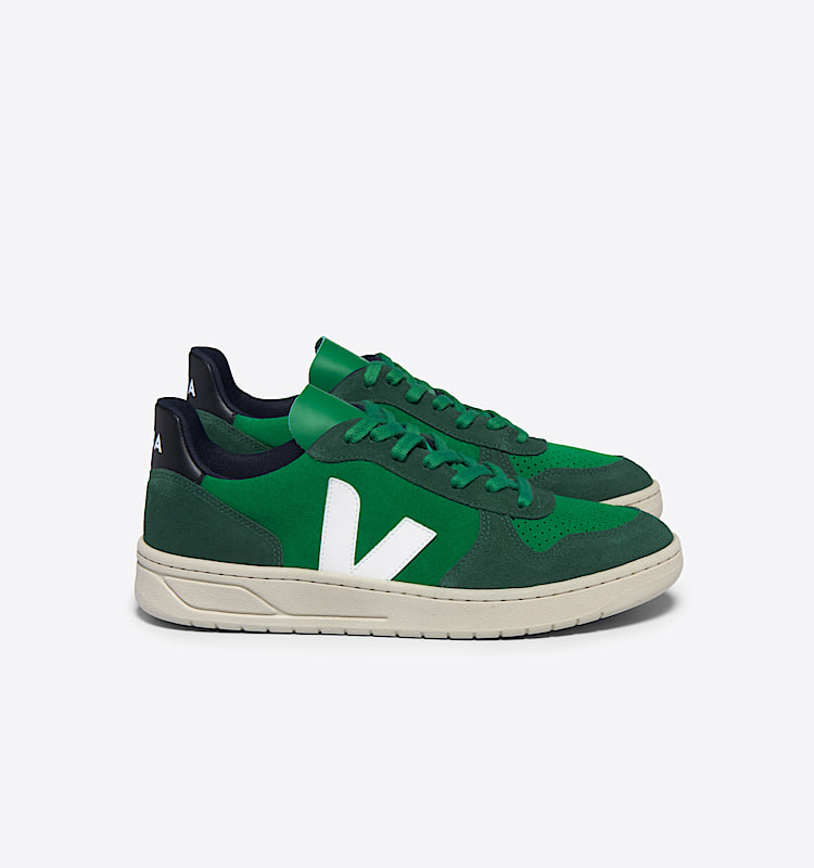 veja sneakers v-10 semsket-skinn grønn VX0303671 Lateral view