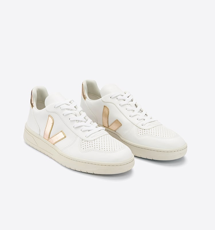 veja sneakers v-10 lær hvit VX0502935 Top view