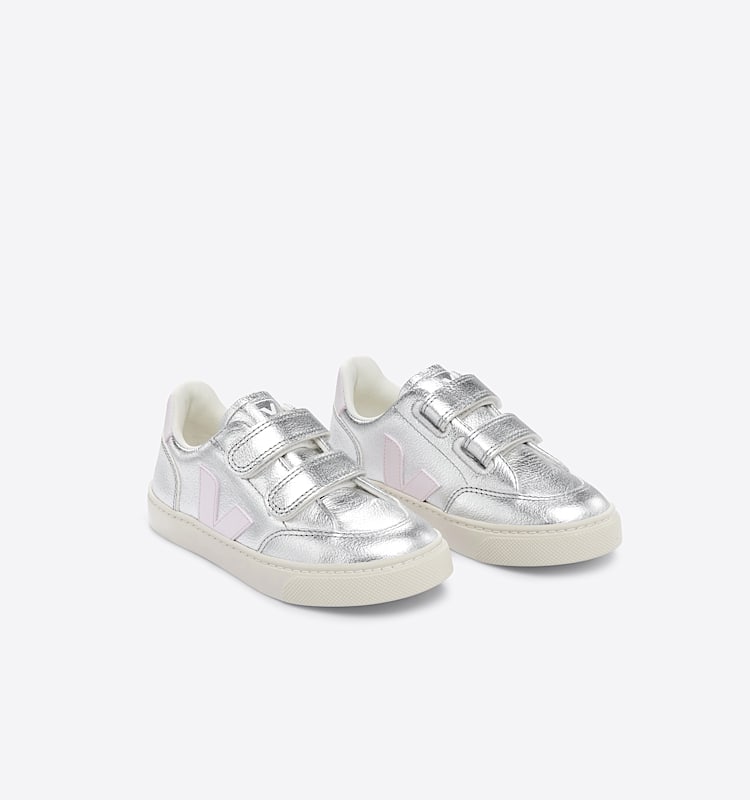 veja sneaker small-v-12 leder silber XV0503416 Top view