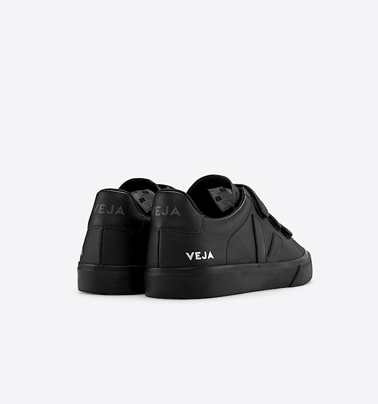 veja sapatilhas recife-logo couro preto RC0502955 Back view