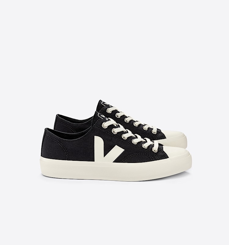 veja baskets wata-ii-low coton-biologique noir PL0101397 Lateral view