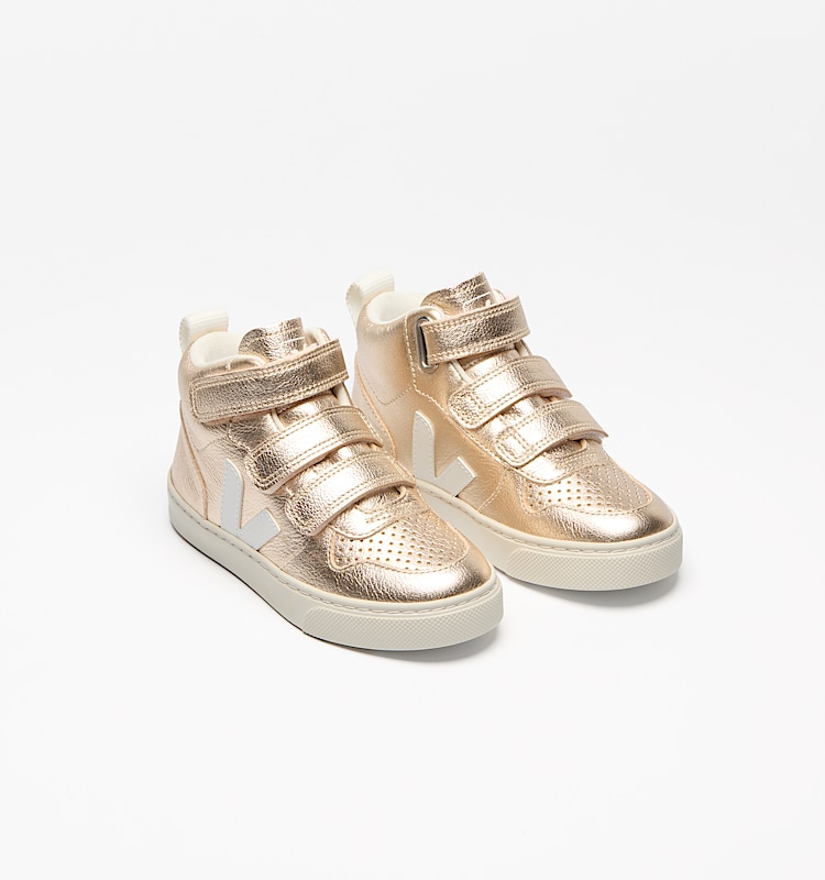 veja sneaker small-v-10-mid leder gold DV0503037 Top view