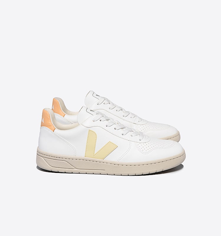 veja baskets v-10 cuir blanc VX0703103 Lateral view