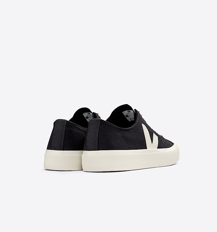 veja sneakers wata-ii-low cotone-biologico nero PL0101397 Back view