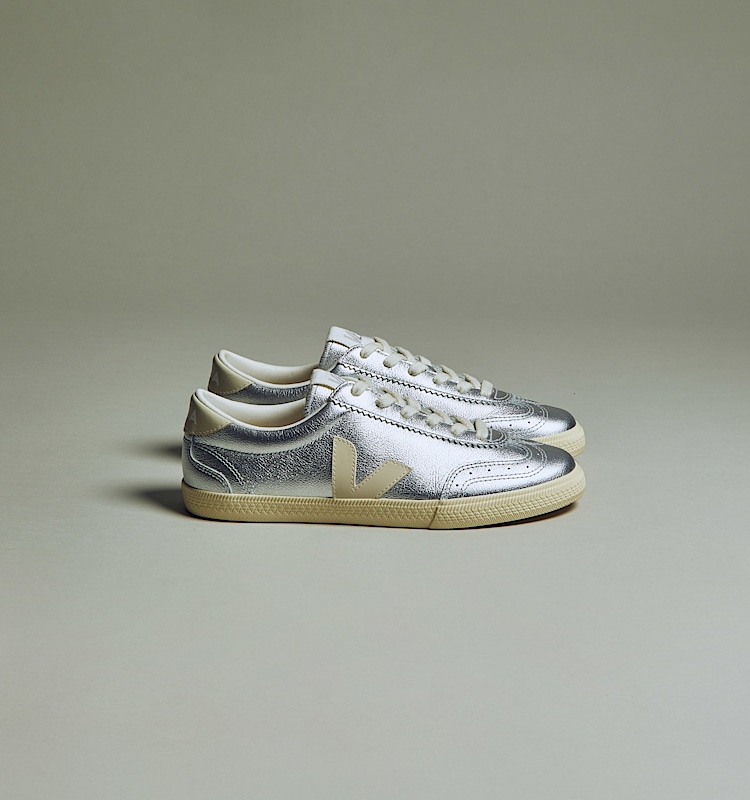 veja sneakers volley ekologiskt-läder silver VO2020749