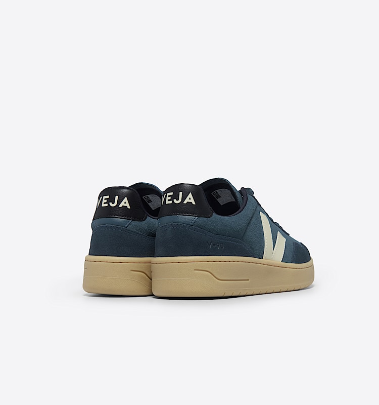 veja baskets v-90 suède bleu VD0303848 Back view