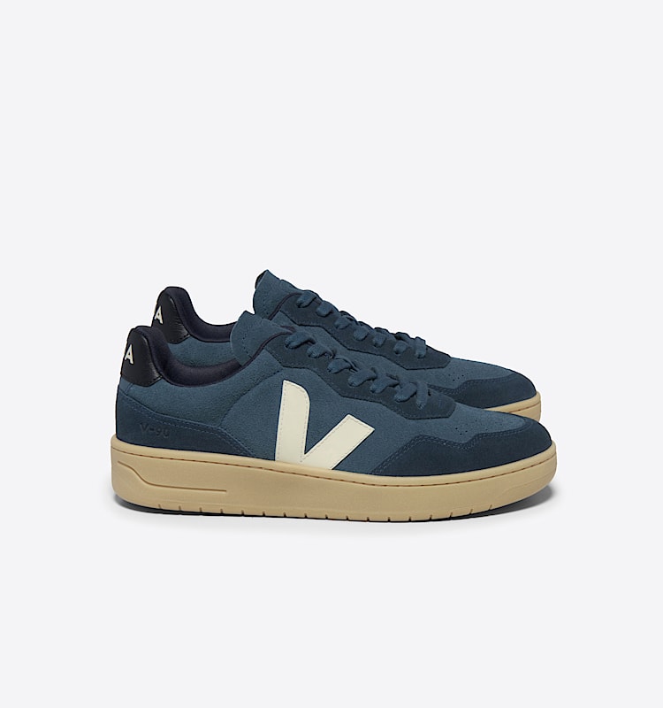 veja baskets v-90 suède bleu VD0303848 Lateral view