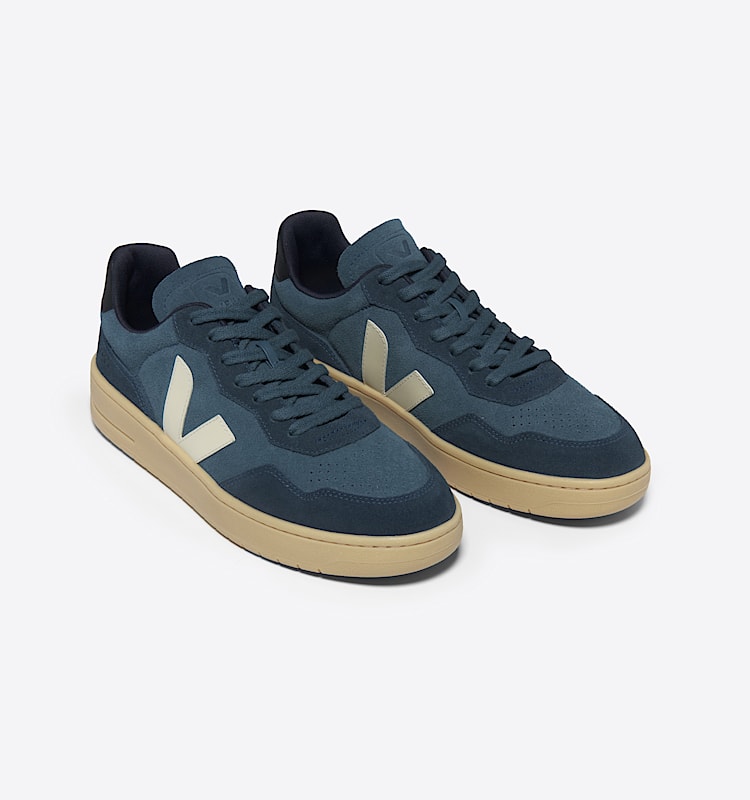 veja baskets v-90 suède bleu VD0303848 Top view