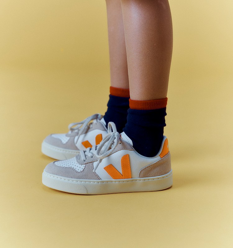veja zapatillas small-v-10-laces cuero beige CX0520652