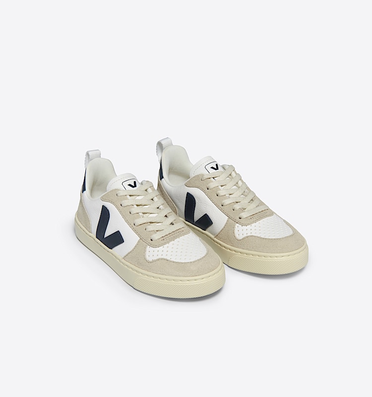 veja zapatillas small-v-10-laces cuero blanco CX0503807 Top view