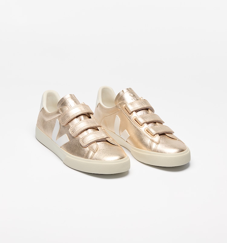 veja zapatillas recife-logo cuero oro RC0502418 Top view