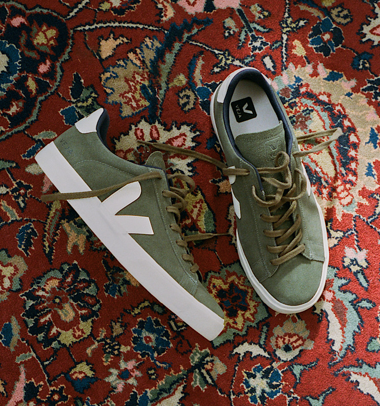 veja sneakers campo semsket-skinn grønn CP0303321