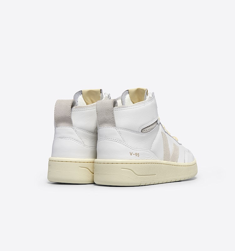 veja sapatilhas v-95 couro branco QZ2003683 Back view