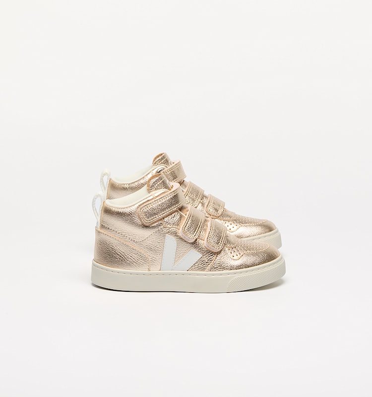 veja baskets small-v-10-mid cuir doré DV0503037 Lateral view