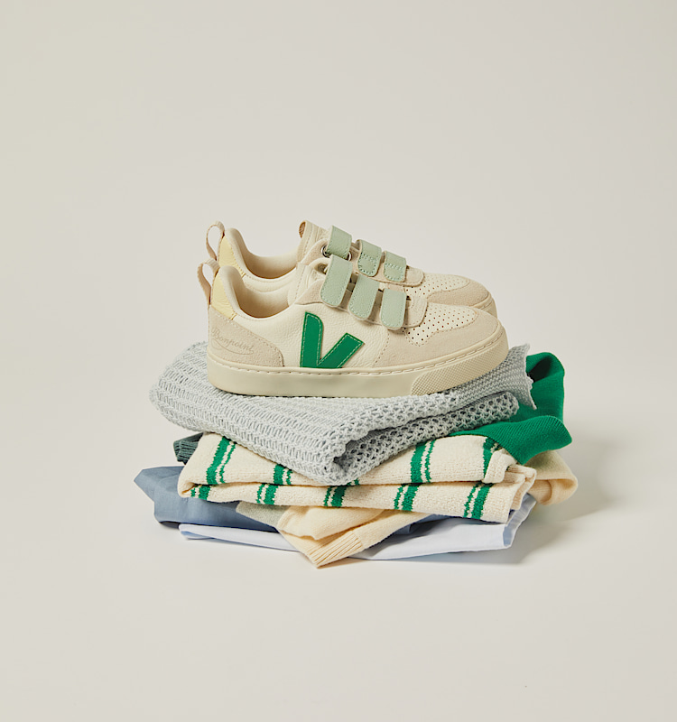 veja sapatilhas small-v-10-veja-x-bonpoint couro verde BO0520722