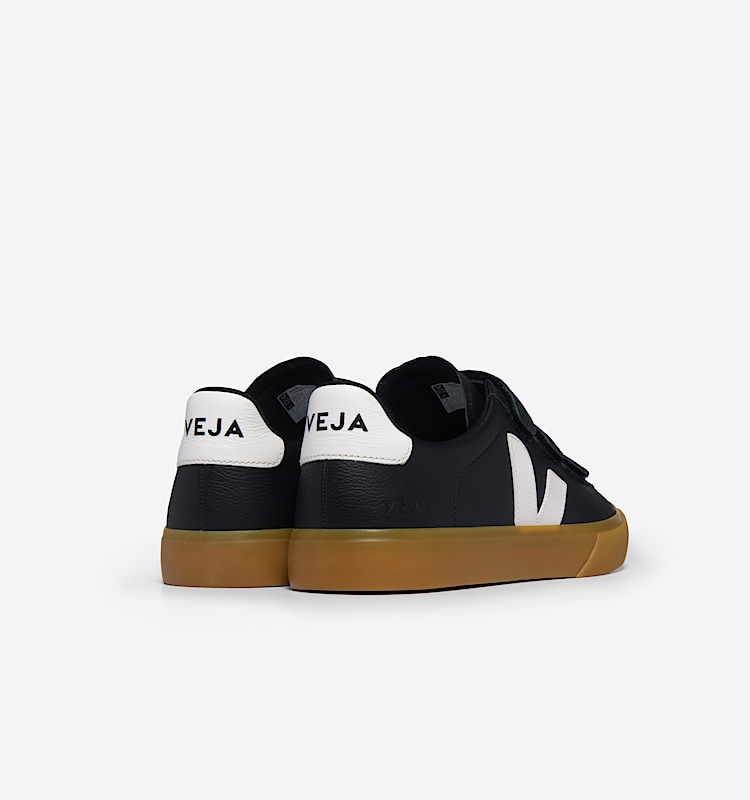 veja sneakers recife-logo pelle nero RC0503698 Back view