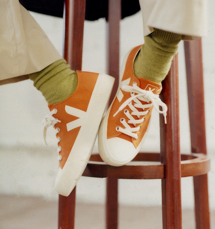 veja zapatillas wata-ii-low algodón-orgánico naranja PL0103175