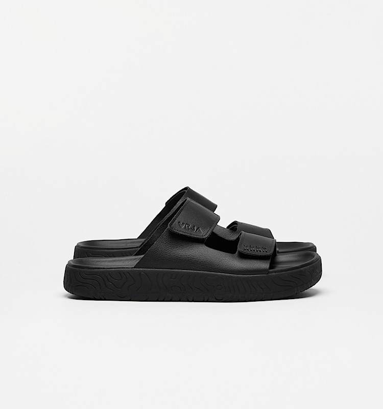veja zapatillas etna cuero-orgánico negro SA2020754 Lateral view