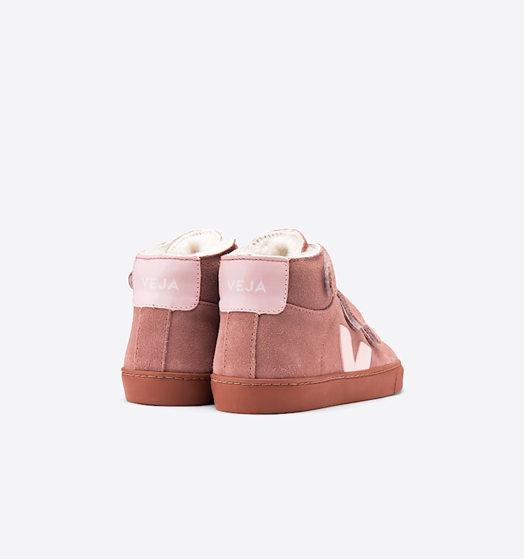 veja sneakers small-esplar-mid-fur fured pink MF0912027 Back view