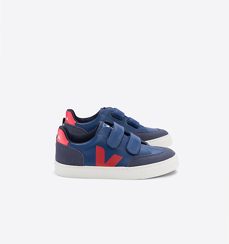 veja sneakers small-v-12 pelle blu XV0202041 Lateral view