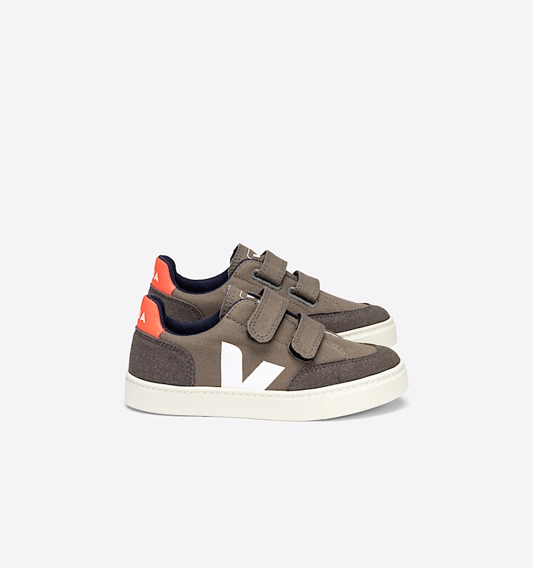 veja sneakers small-v-12 organic-cotton green XV0102538 Lateral view