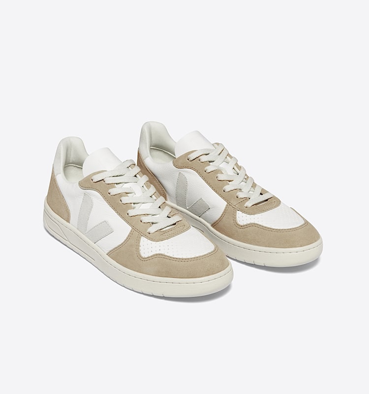 veja sneakers v-10 皮革 白色 VX0503298 Top view